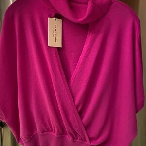 RAMY BROOK KEYHOLE KNIT TOP HOT PINK NEW WITH TAGS - SMALL